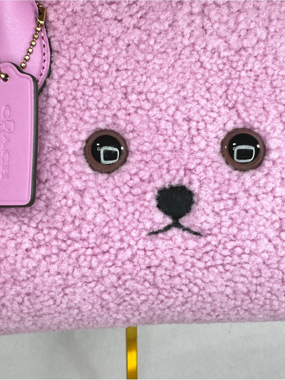 Coach x Brain Dead Pink Teddy Bear Shearling Tote Bag CEO06 Fuchsia NWT Rare - Picture 6 of 12